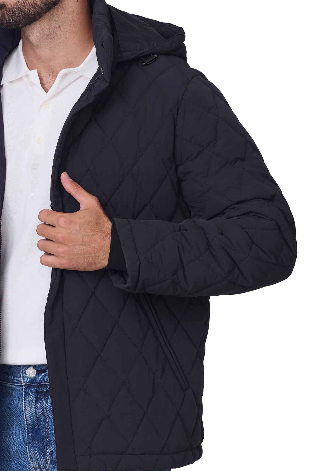 Parka corta acolchada rombo, vista manga
