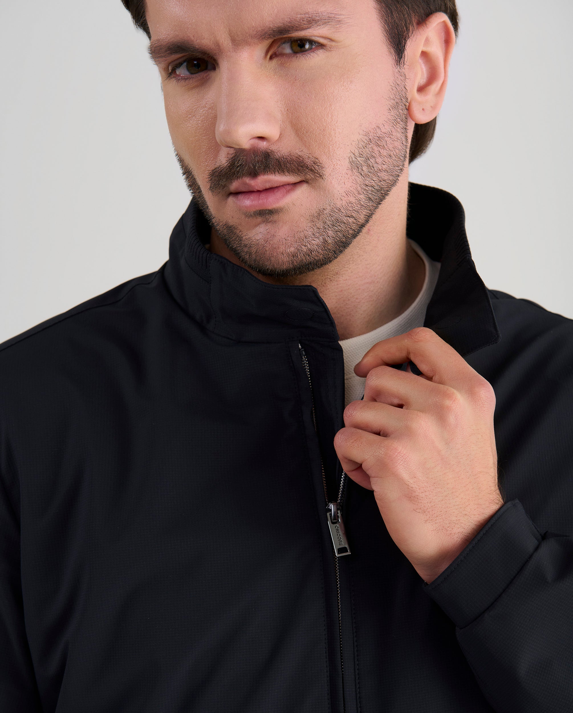 Cazadora Indiana en cuadritos primavera para hombre azul marino con punto detalle punto