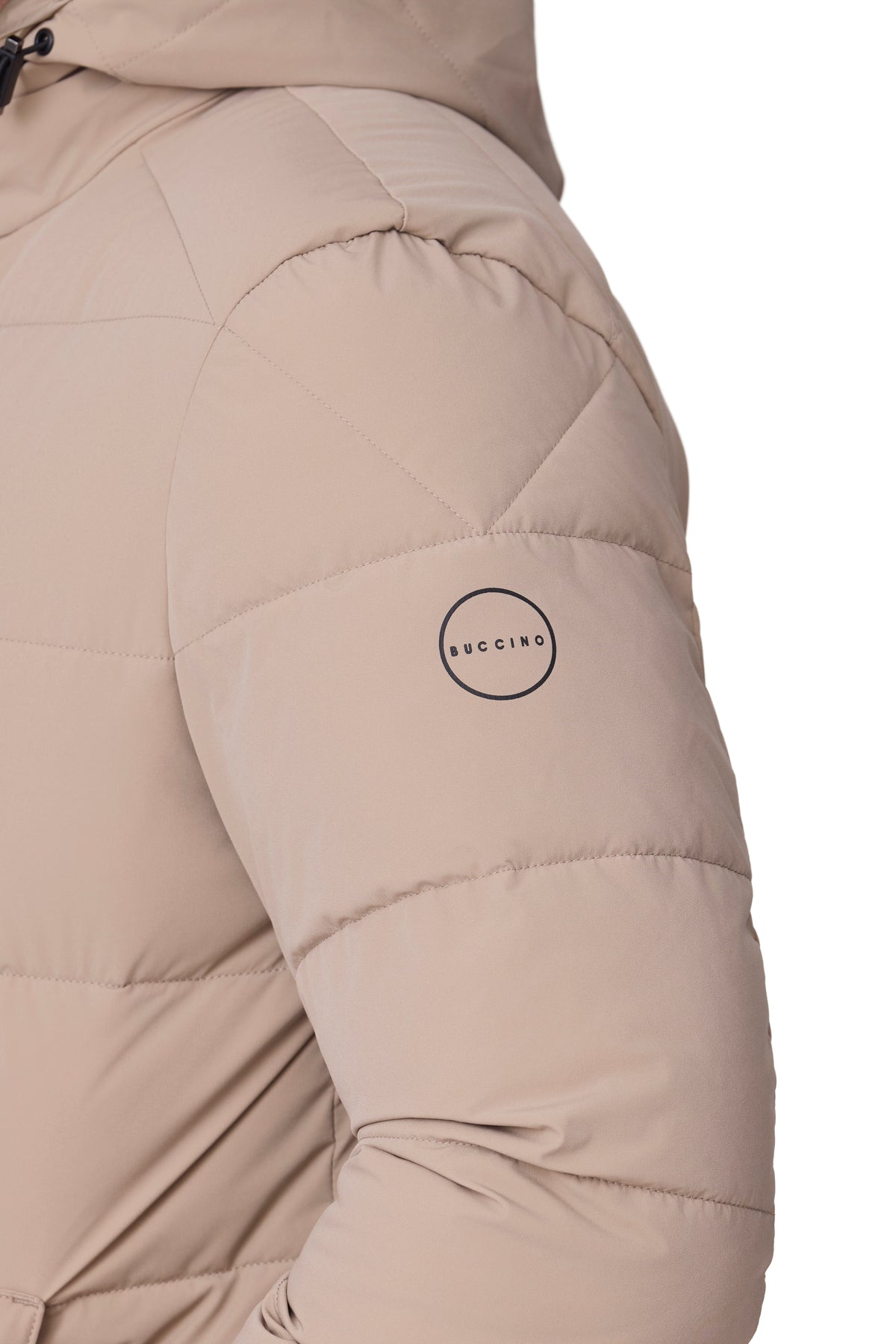Parka acolchada beige, vista manga