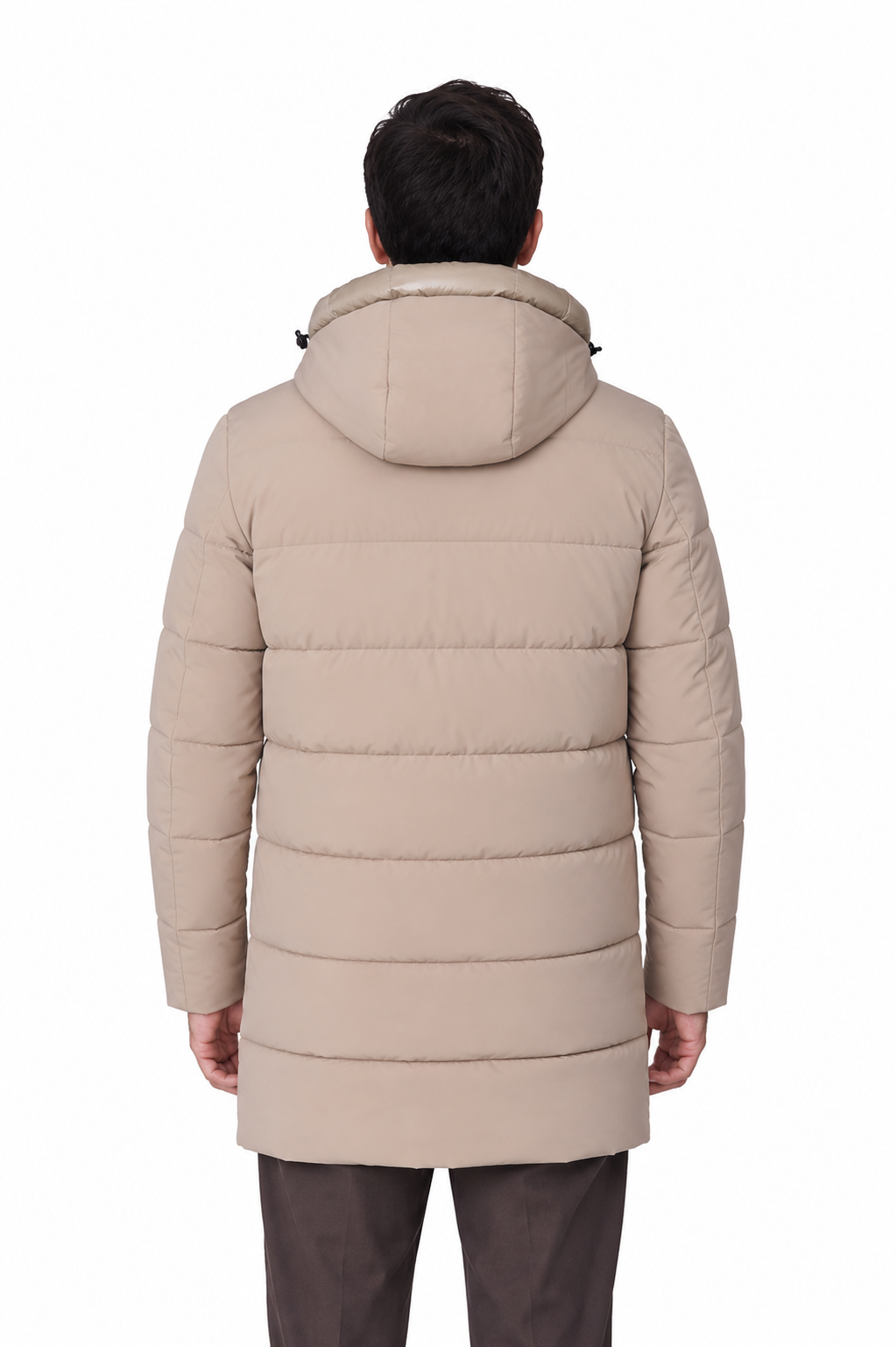 Parka acolchada beige, vista espalda