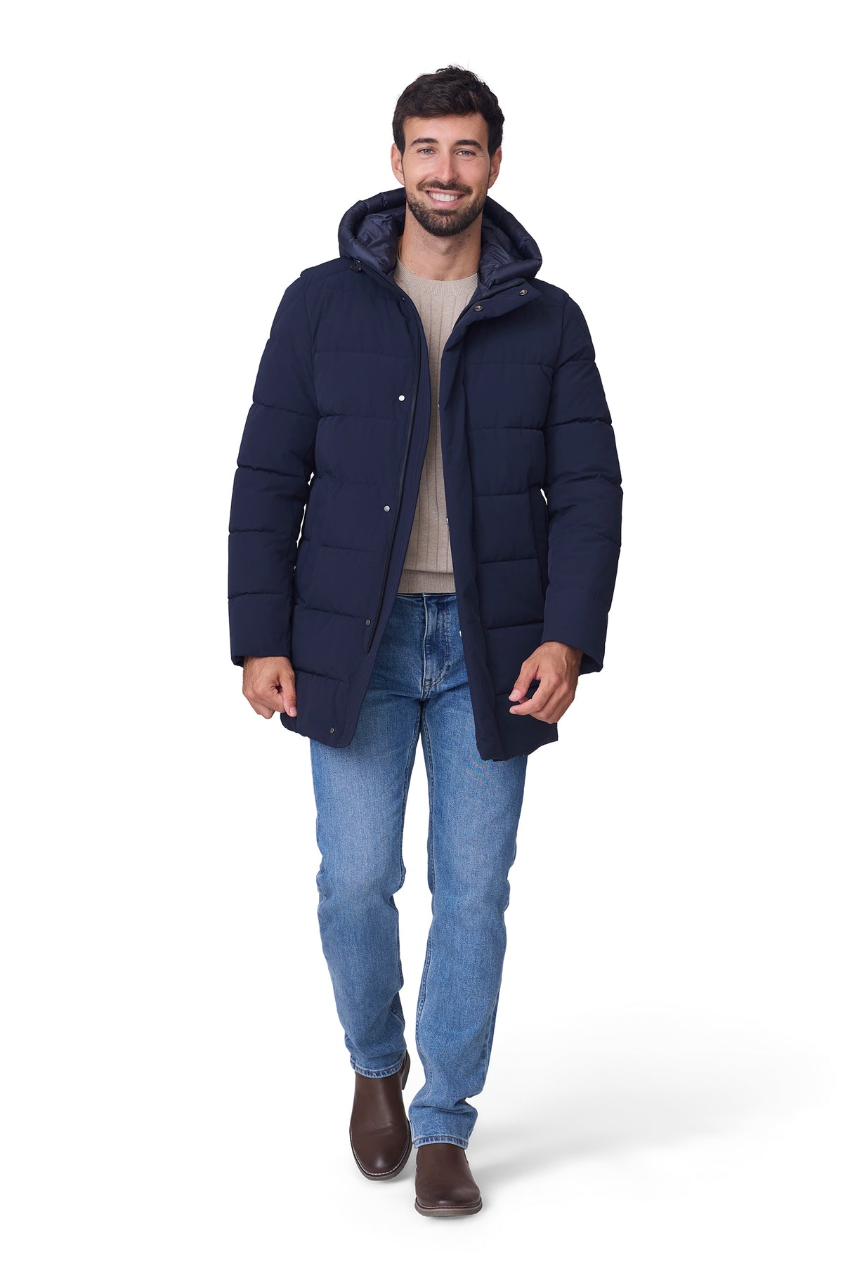 Parka acolchada marino, vista abierta