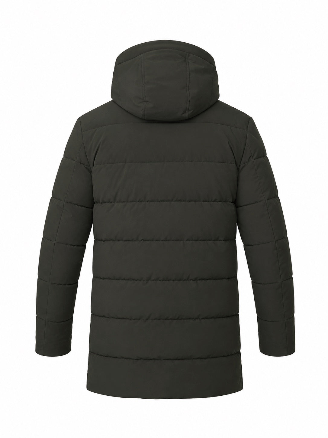 Parka acolchada verde, vista espalda