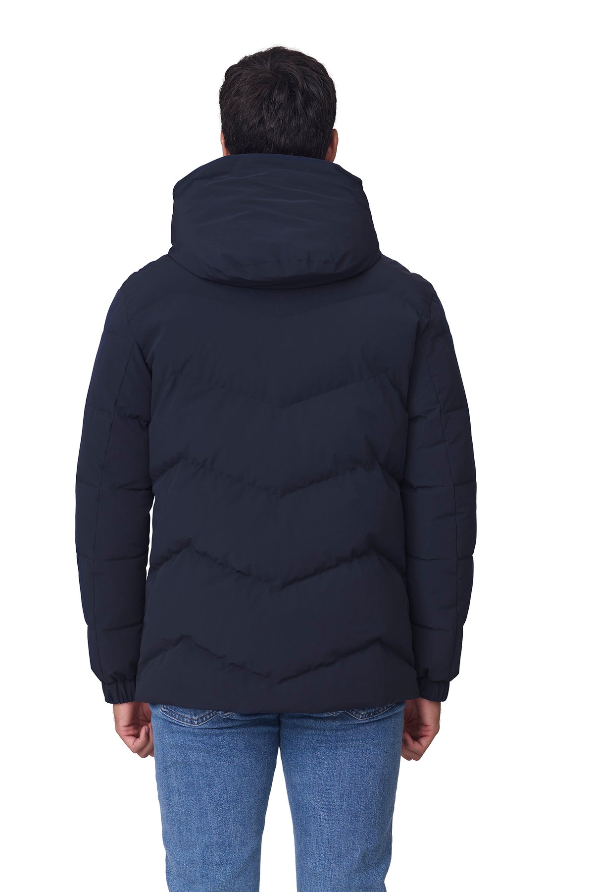 Parka hombre acolchada espiga color marino,vista espalda