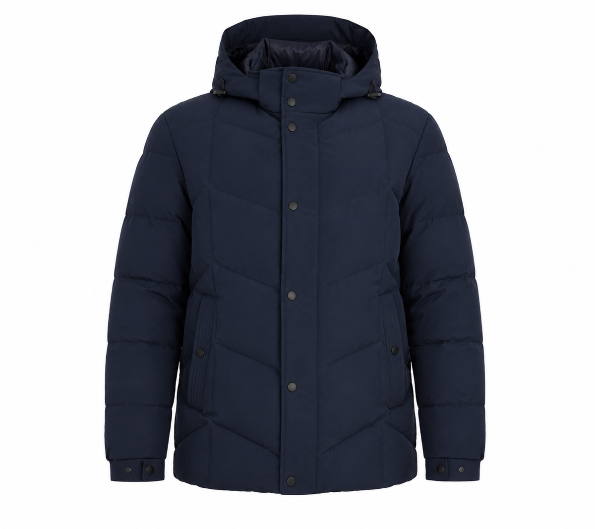 Parka hombre acolchada espiga color marino, vista delantero
