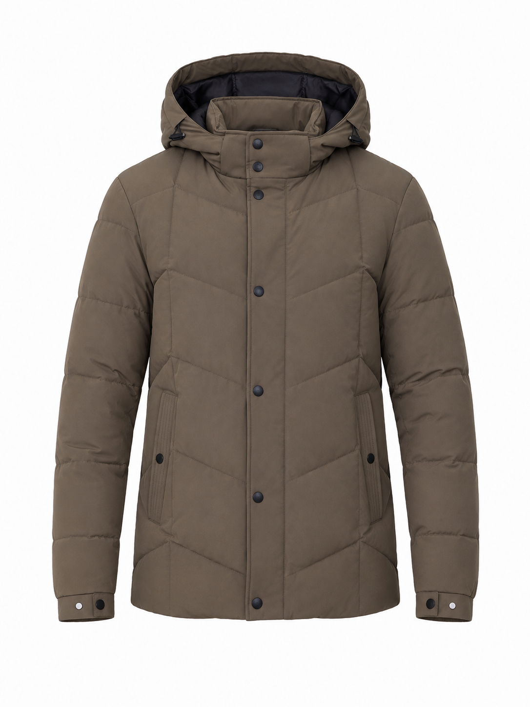 Parka hombre acolchada espiga color verde frente