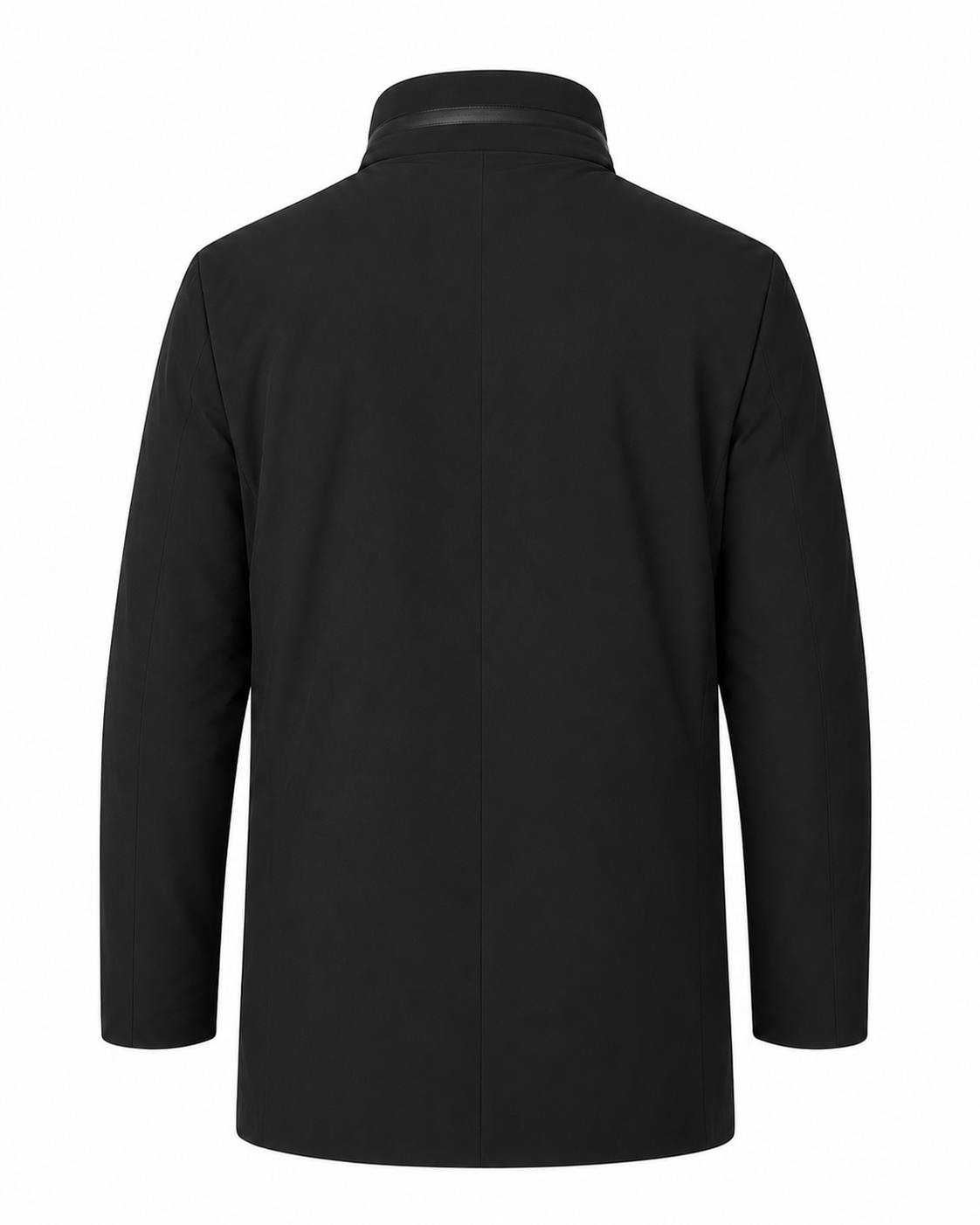 Parka lisa negra, vista espalda cuello