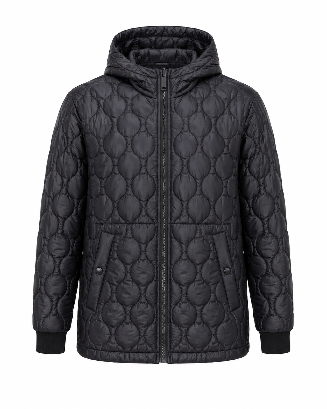 Parka doble lisa y acolchada con capucha, vista acolchada