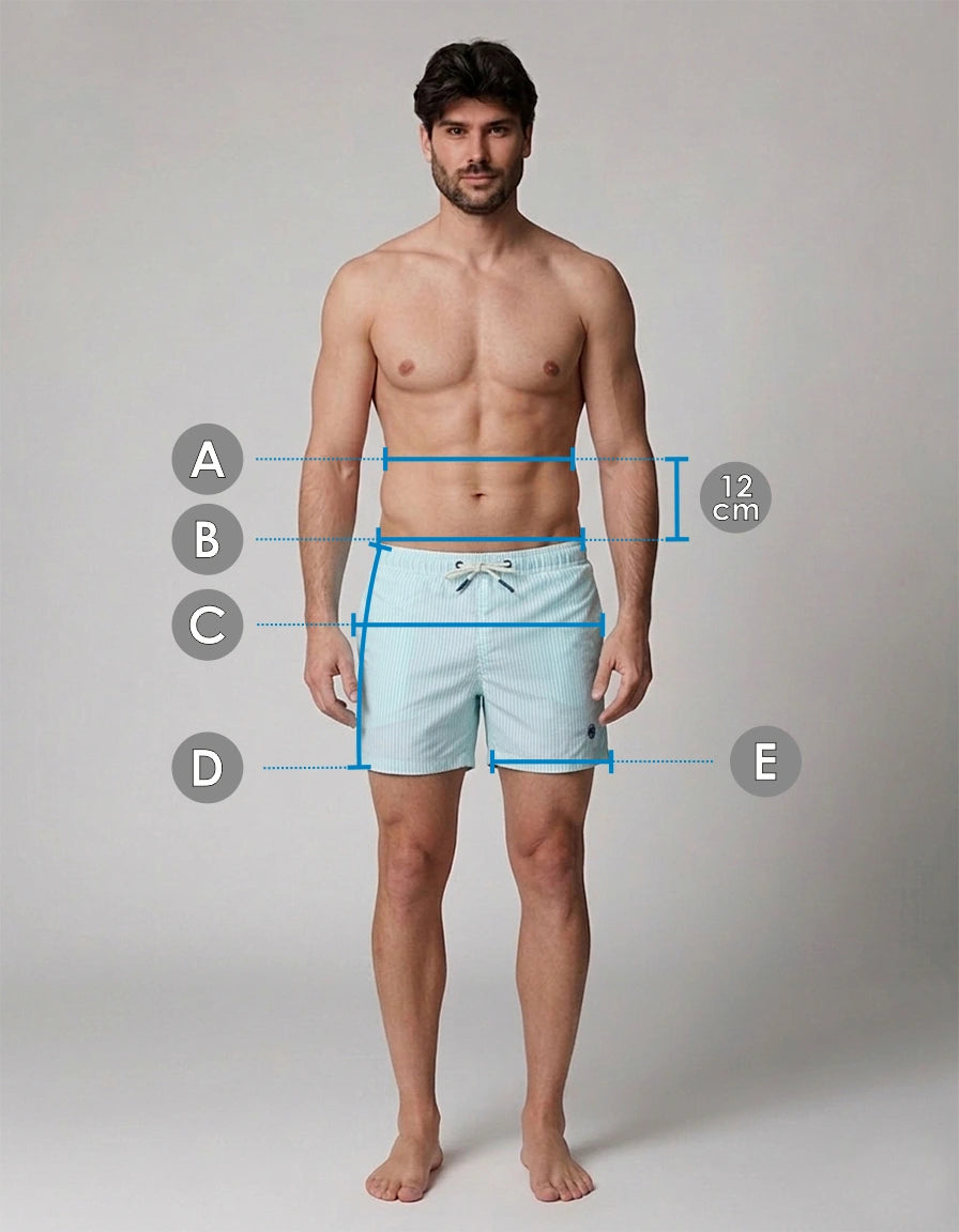 guía de como medir un bañador de hombre 