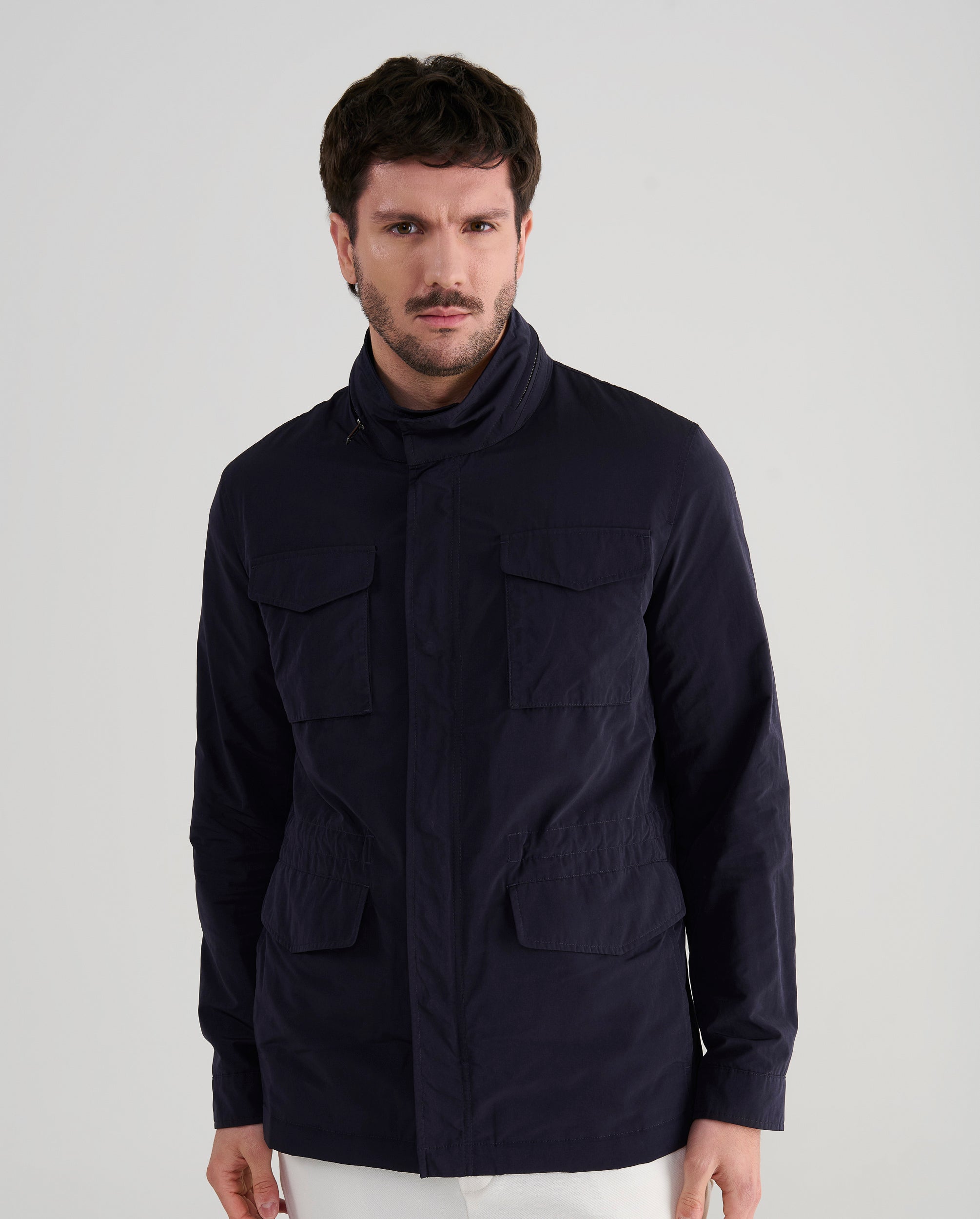 Parka Eder en microfibra primavera para hombre azul marino delantero
