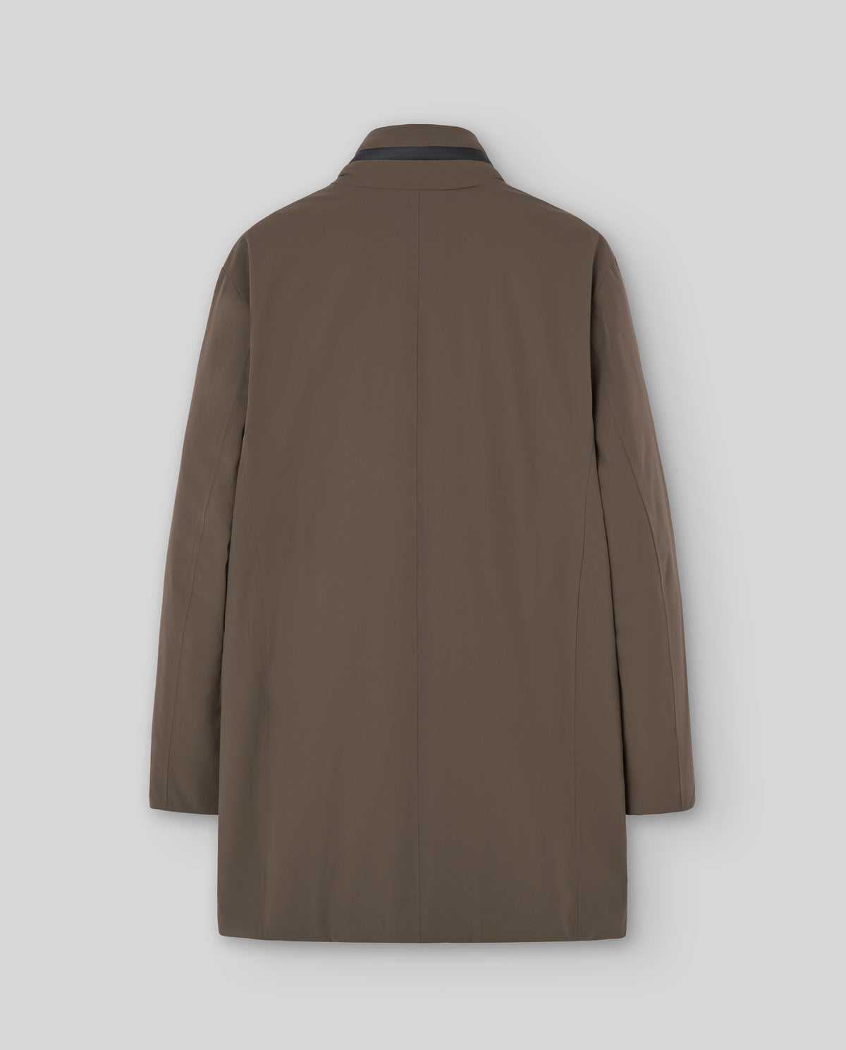 Parka lisa media kaky, vista espalda cerrada