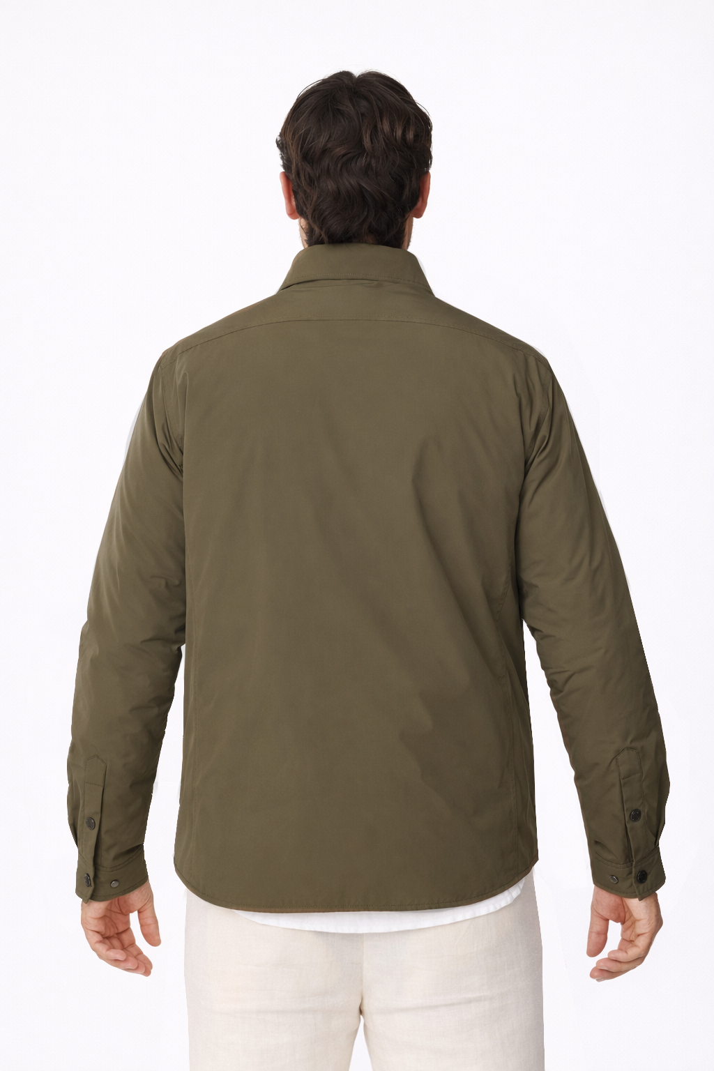 Sobrecamisa Gonzalo primavera para hombre verde con bolsillo detalle espalda