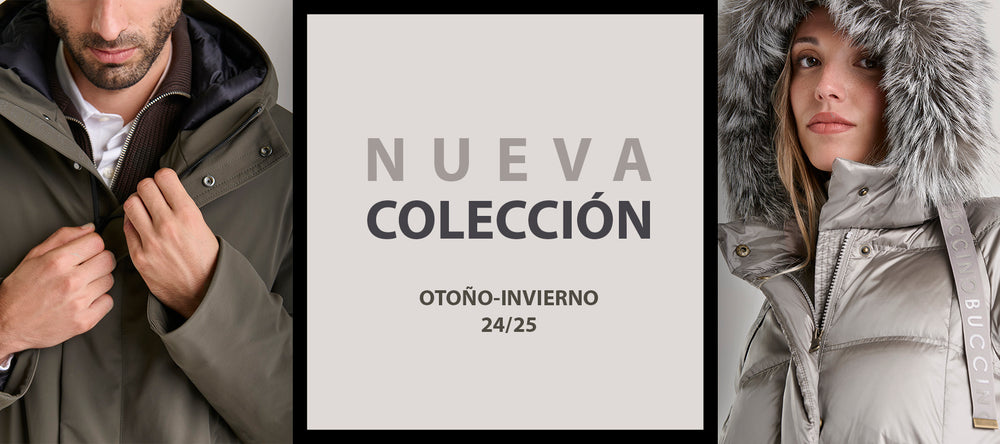 slider nueva colección otoño invierno 24/25 para hombre y mujer fotos de detalle de un hombre a la izquierda y una mujer a la derecha